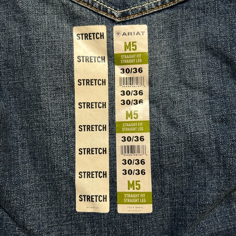 New Ariat M5 Madera TekStretch Straight Fit Leg Jeans Men Heath 30/36